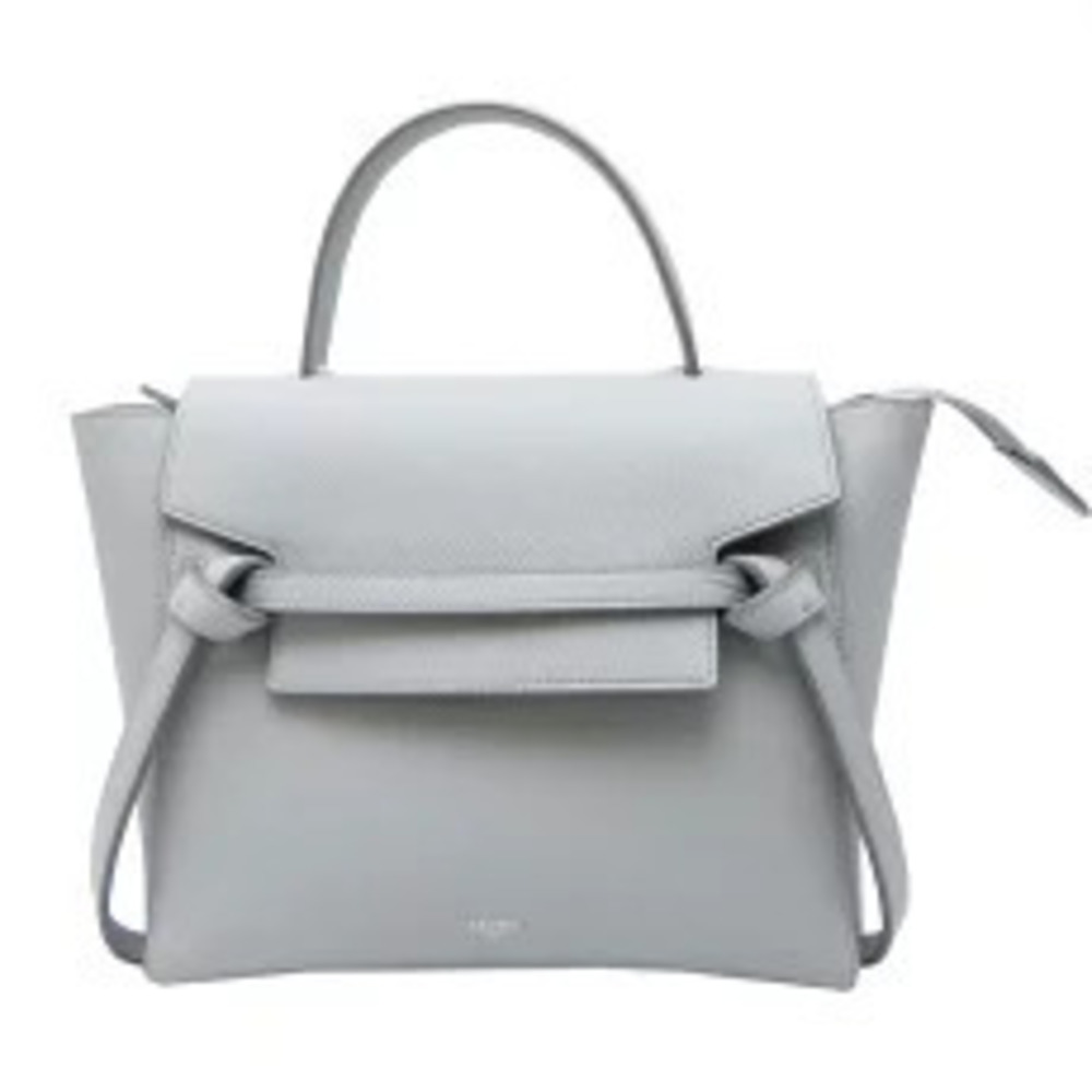 Celine Belt Body Waist Crossbody Bag Shoulder Leather Gray - Picture 2 of 9
